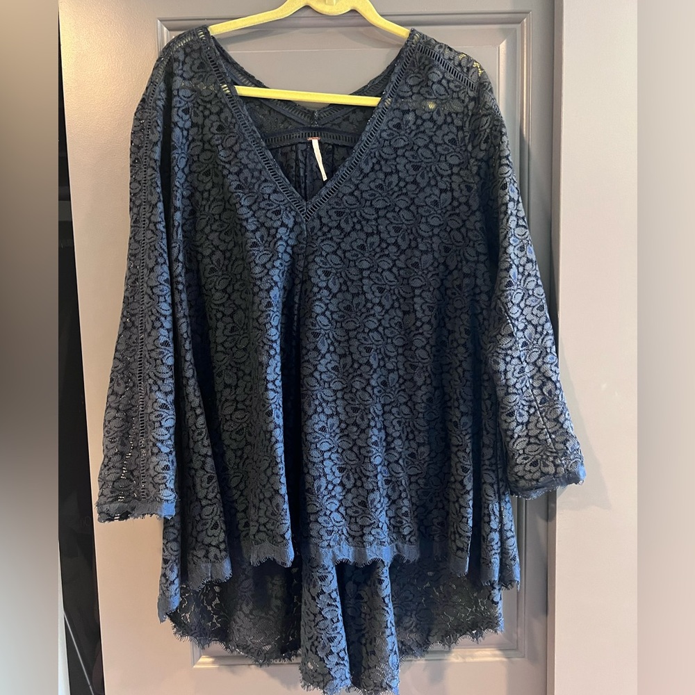 High-low lace top
